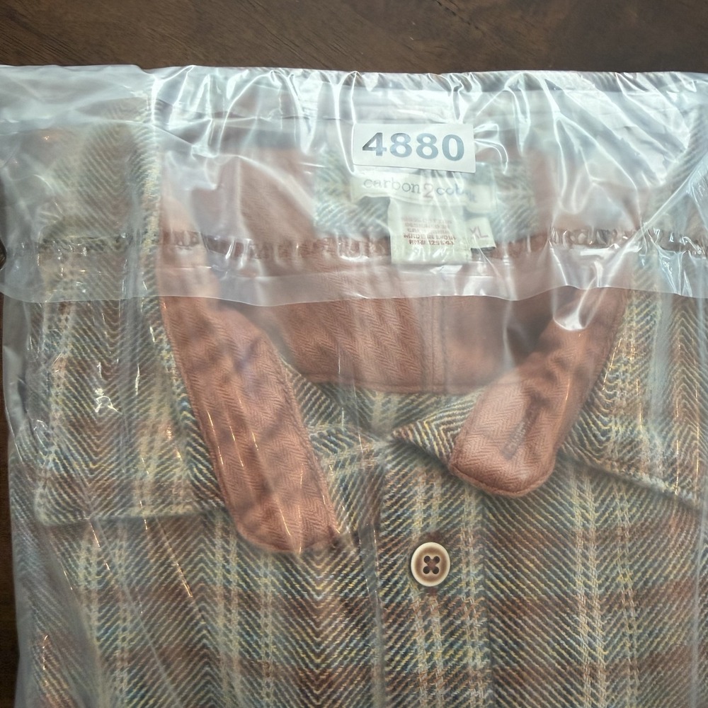 Carbon2cobalt Mens XL Brown Plaid Flannel Shacket Effortlessly Cool 134026 - Picture 10 of 10